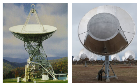 A close-up of a satellite dish with Karl G. Jansky Very Large Array in the background
AI-generated content may be incorrect.