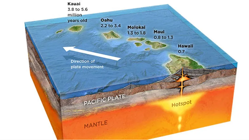 A diagram of a volcano