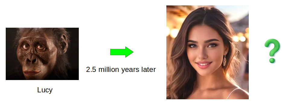 A person smiling with a green arrow